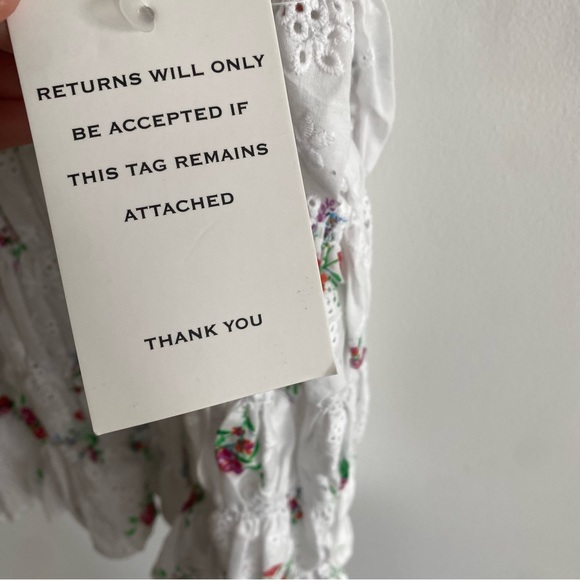 NWT For Love and Lemons Floral Tarte Eyelet Ruched Dress NWT Size M - Picture 3 of 9